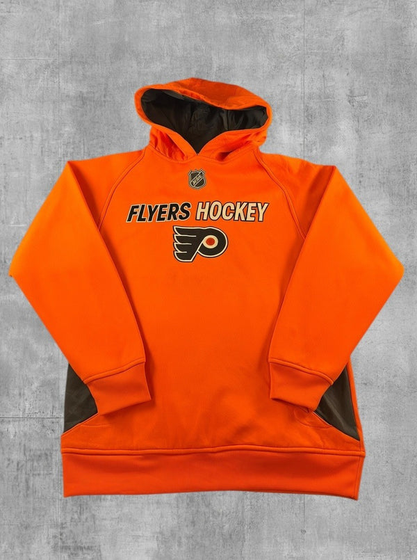 Oranje Reebok hoodie kids maat L (14/16) (capuchontrui / sweatervest)