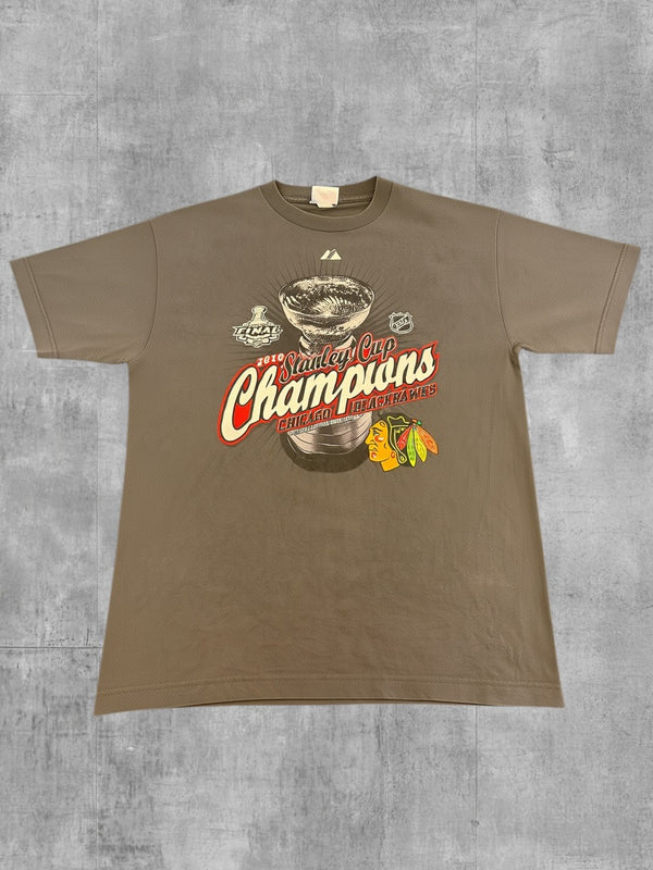 Majestic T-shirt grijs print Chicago Blackhawks