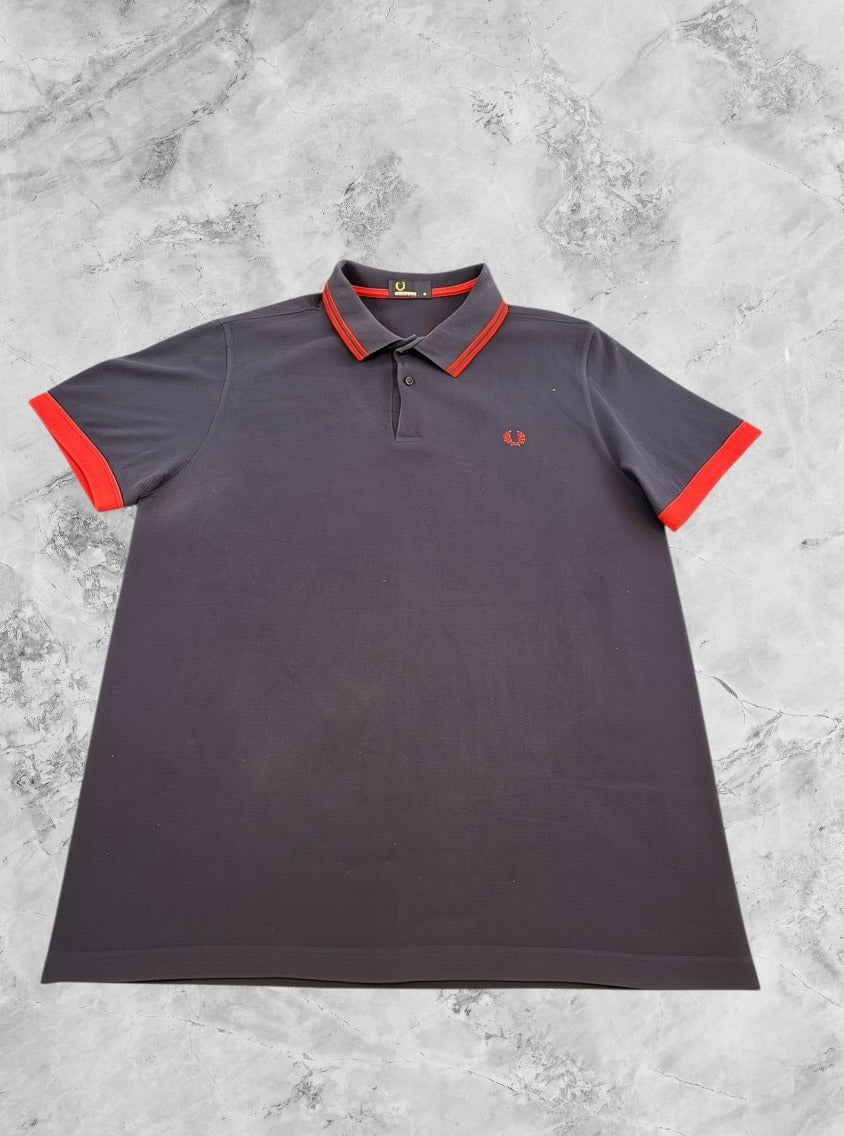 Blauwe Fred Perry polo (poloshirt) maat XL - rode twin-tipped kraag