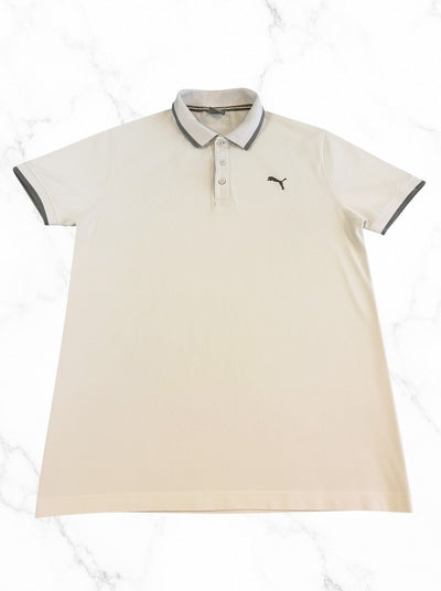 Witte Puma polo maat L (poloshirt / polohemd), piqué katoen