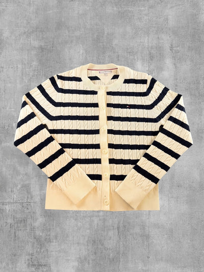 Tommy Hilfiger vest wit gestreept kinderen maat 164 cardigan knoopvest trui