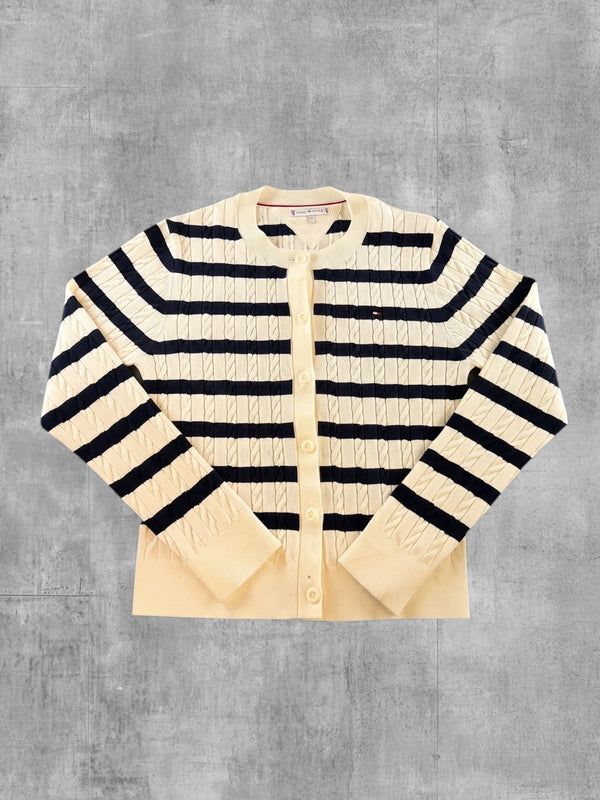 Tommy Hilfiger vest wit gestreept kinderen maat 164 cardigan knoopvest trui