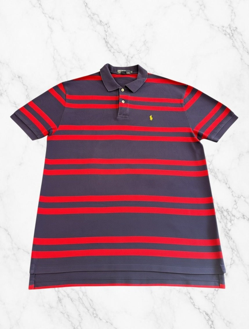 Marineblauw gestreept poloshirt (polo pique), Polo Ralph Lauren, maat XL heren