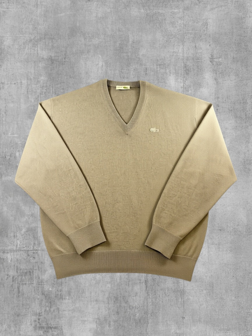Lacoste trui grijs heren maat L sweater pullover gebreid vintage