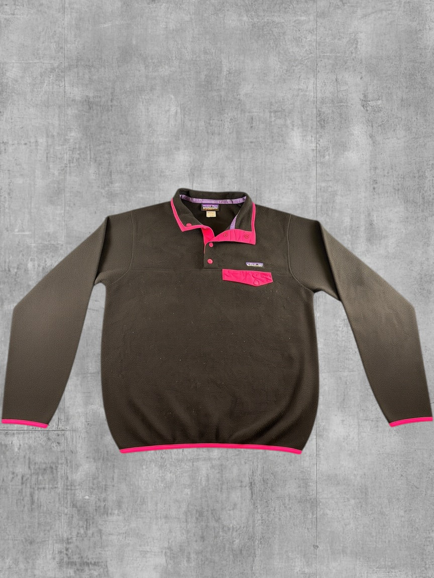 Patagonia Synchilla Snap-T trui zwart dames maat M sweater pullover