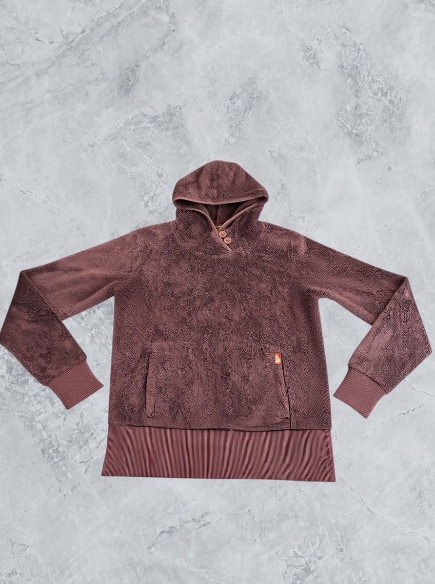 Paarse sherpa fleecetrui (fleecehoodie/fleecevest) The North Face - maat M