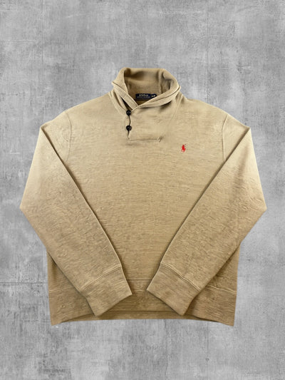 Polo Ralph Lauren trui grijs heren maat M katoen sweater pullover gebreid