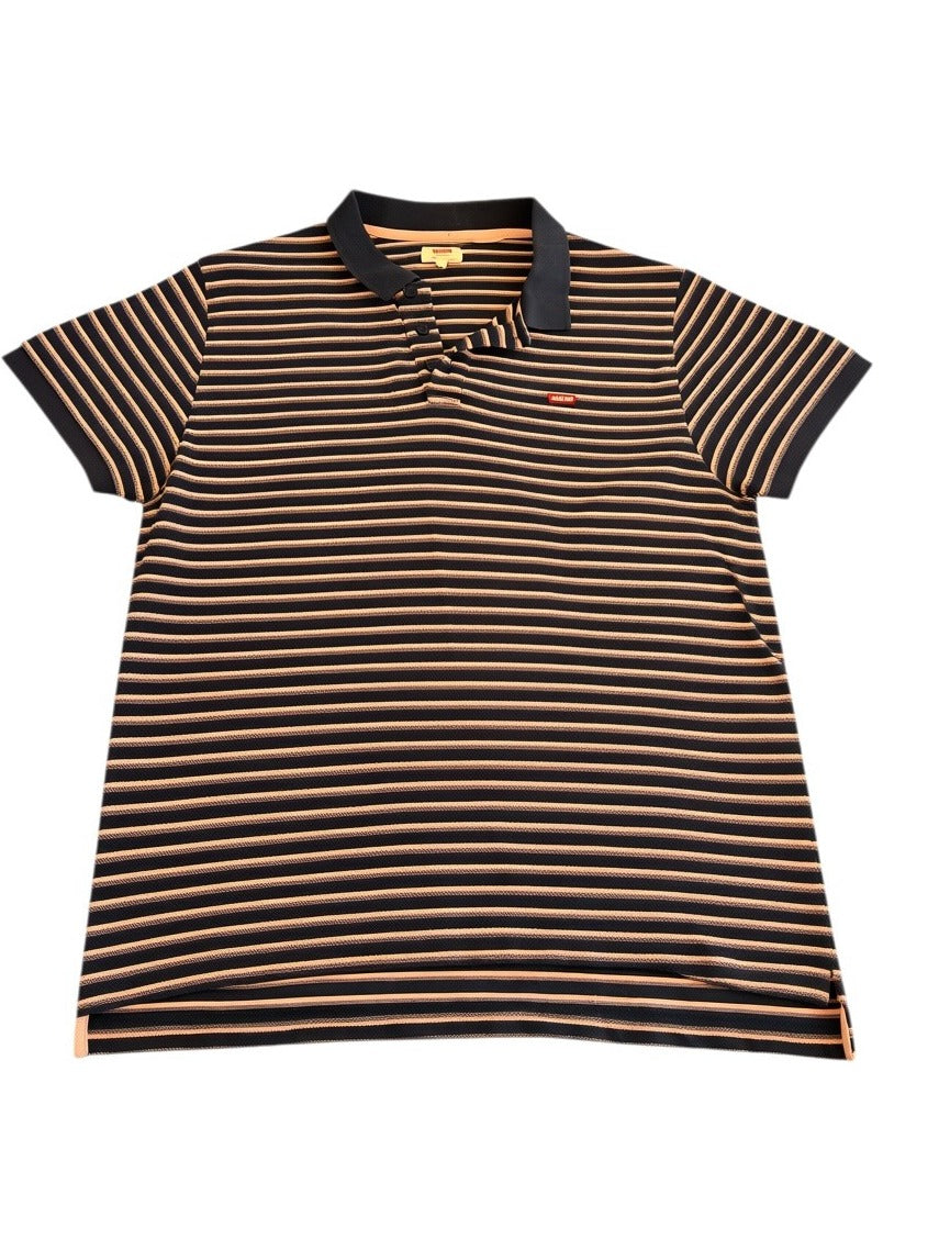 Marine-zalm gestreept Levi's shirt (poloshirt), maat L