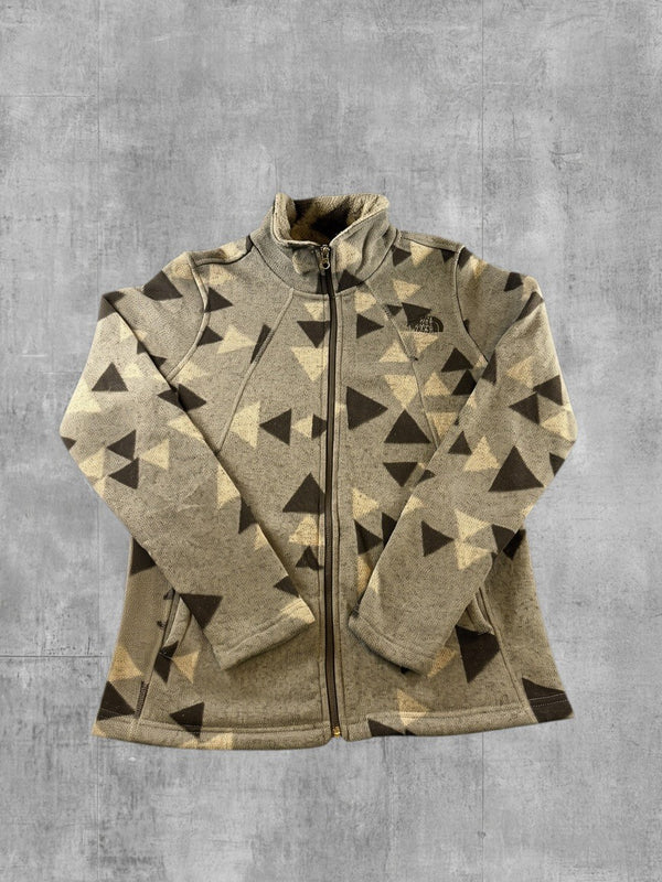 The North Face fleecejack grijs maat M driehoekprint