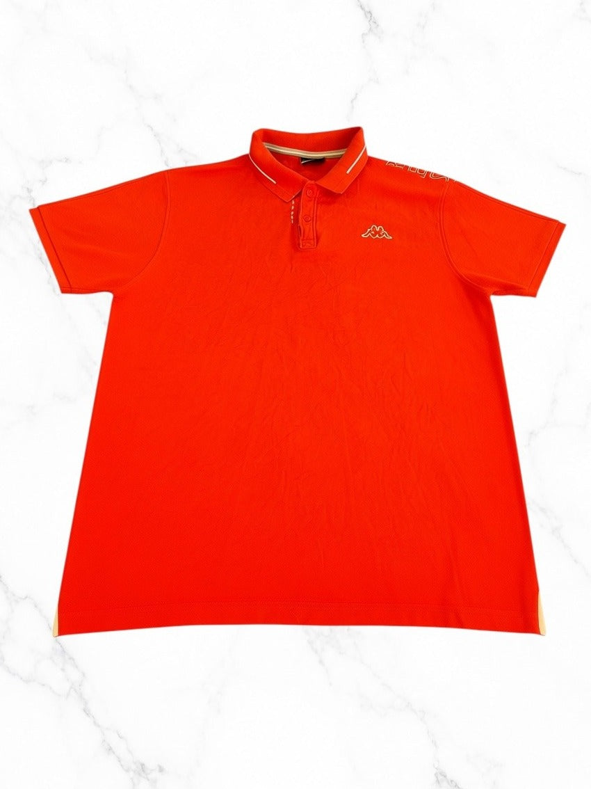 Rode Kappa polo, maat XXL (poloshirt / piquéshirt), met geborduurd Omini-logo
