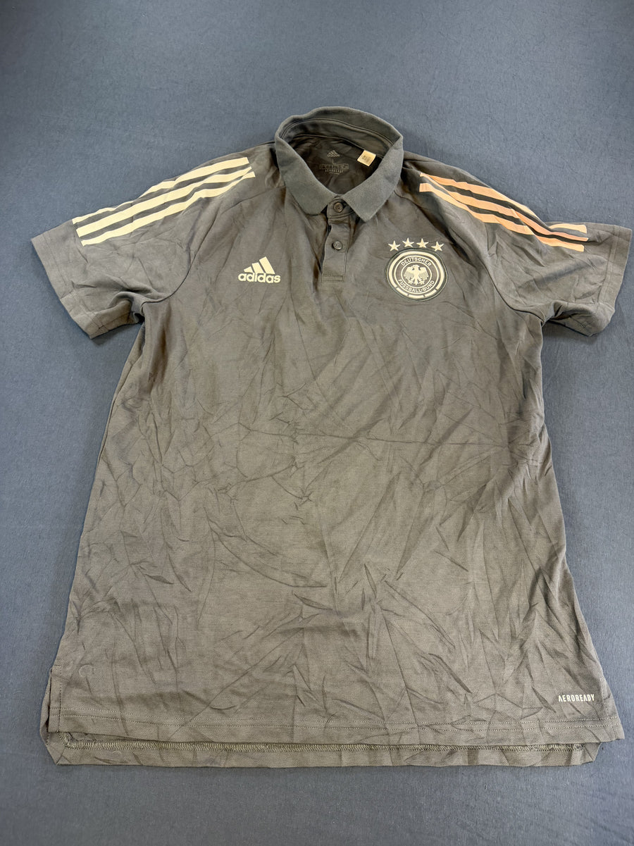 Grijs adidas DFB Duitsland poloshirt (voetbaltrui), maat XS