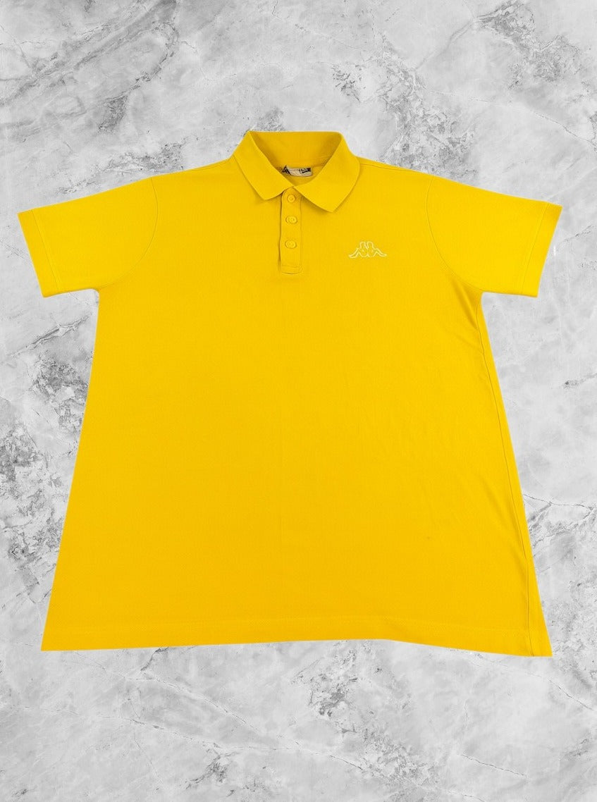 Geel Kappa poloshirt, maat M (golfshirt / polo met korte mouw)