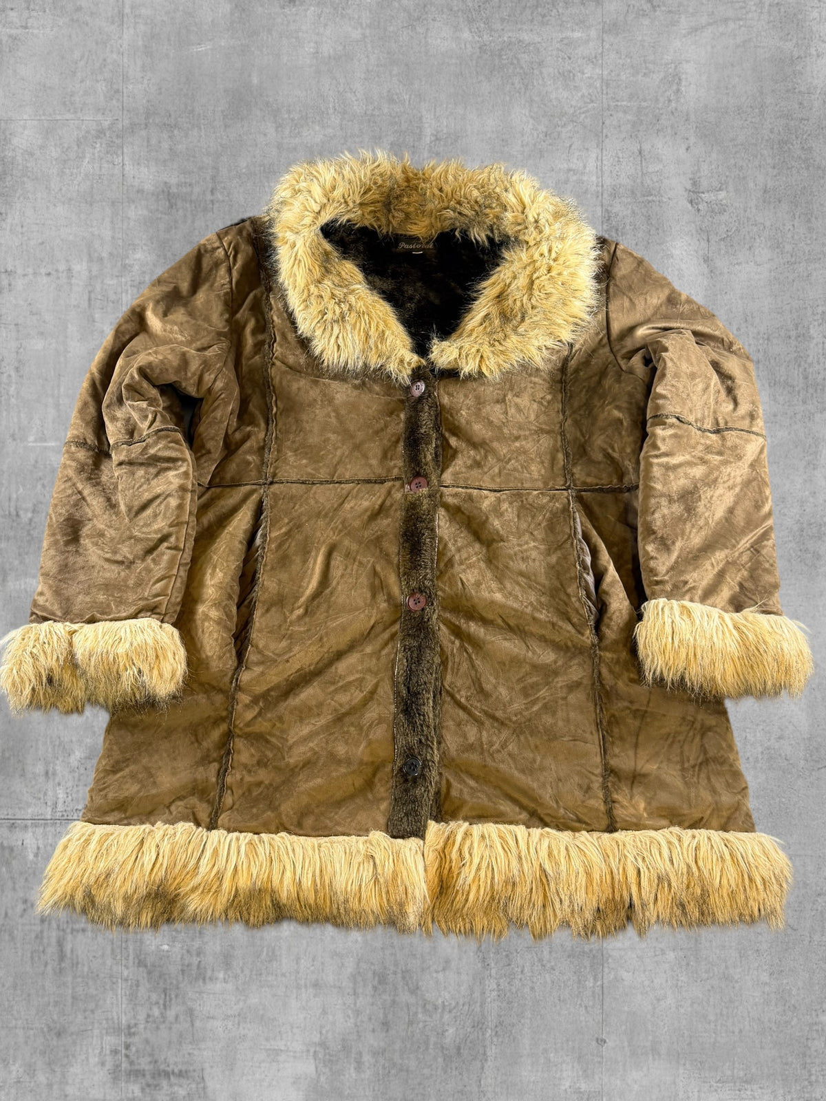 Vintage Dressing Afghaanse jas bruin dames maat XL