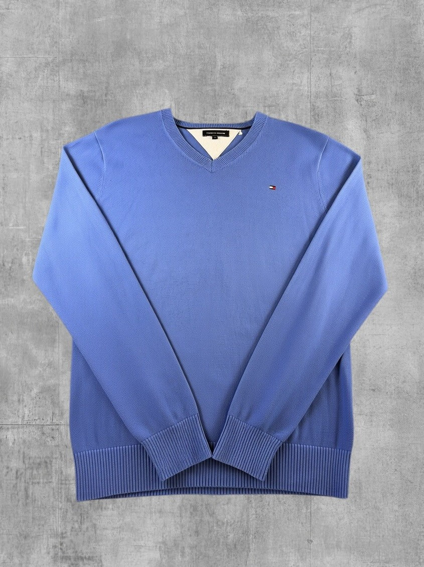 Tommy Hilfiger trui maat 14 in blauw (v-halstrui / pullover)