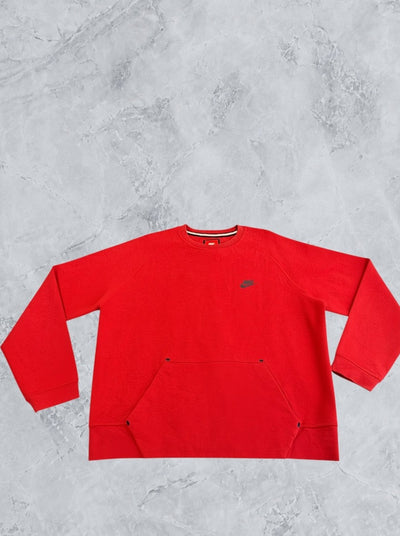 Rood - Nike sweater maat L (crewneck met kangoeroezak / buideltrui)