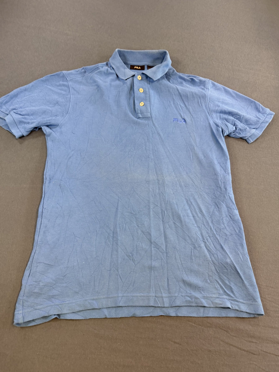 Blauwe polo van FILA (poloshirt), heren maat S, piqué katoen