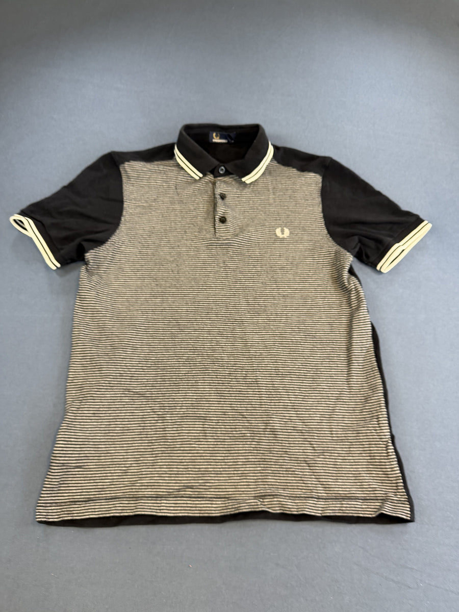 Wit Fred Perry polo maat M (poloshirt) met crème twin tipping
