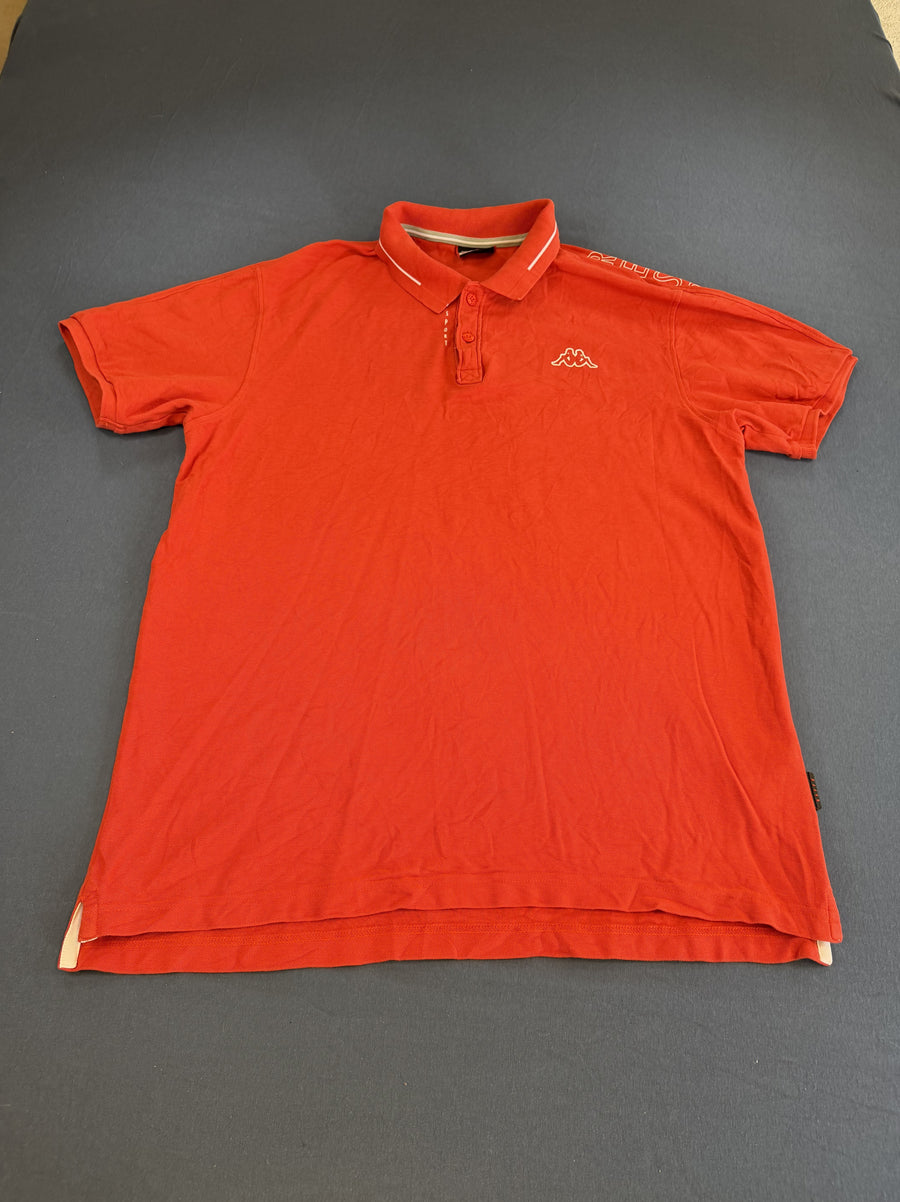 Rode Kappa polo, maat XXL (poloshirt / piquéshirt), met geborduurd Omini-logo