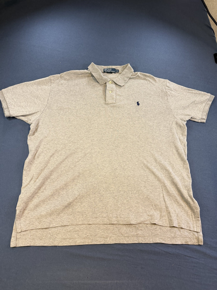 Heren poloshirt Ralph Lauren grijs melange (piquéshirt), maat XL