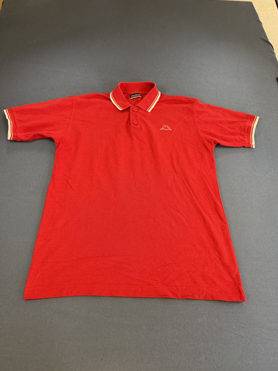 Rode Kappa polo heren, maat M (poloshirt / sportshirt met Omini-logo)