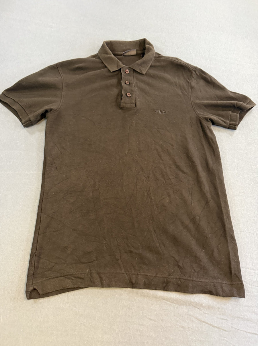 Zwart poloshirt (polo) FILA - maat S, katoen piqué, korte mouw