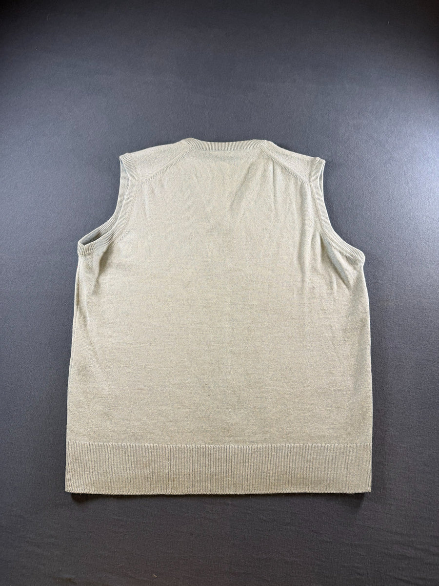 Lacoste vest grijs heren maat M cardigan knoopvest trui vintage