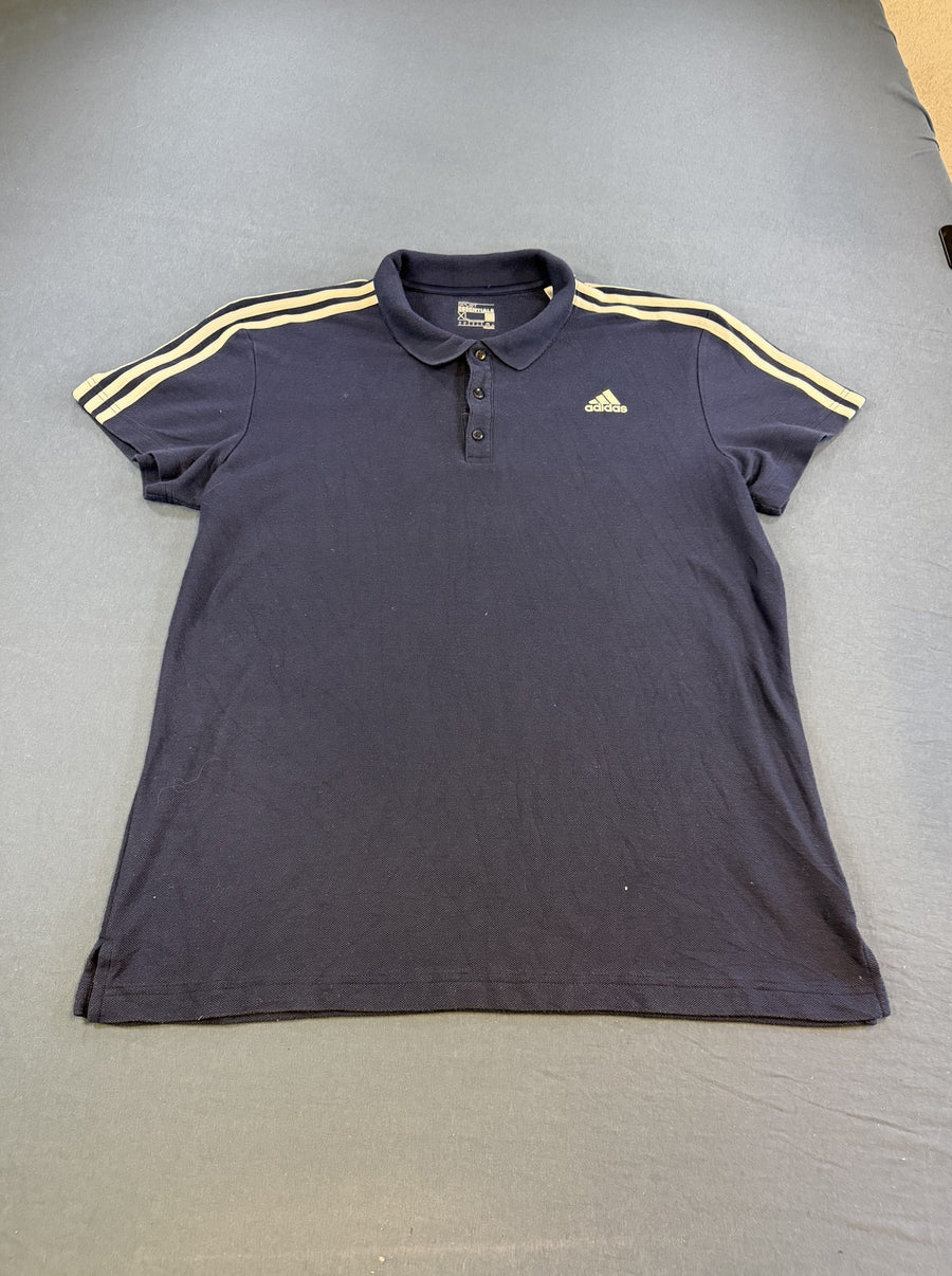 Blauwe adidas polo (poloshirt) maat XL – piqué katoen met 3-stripes