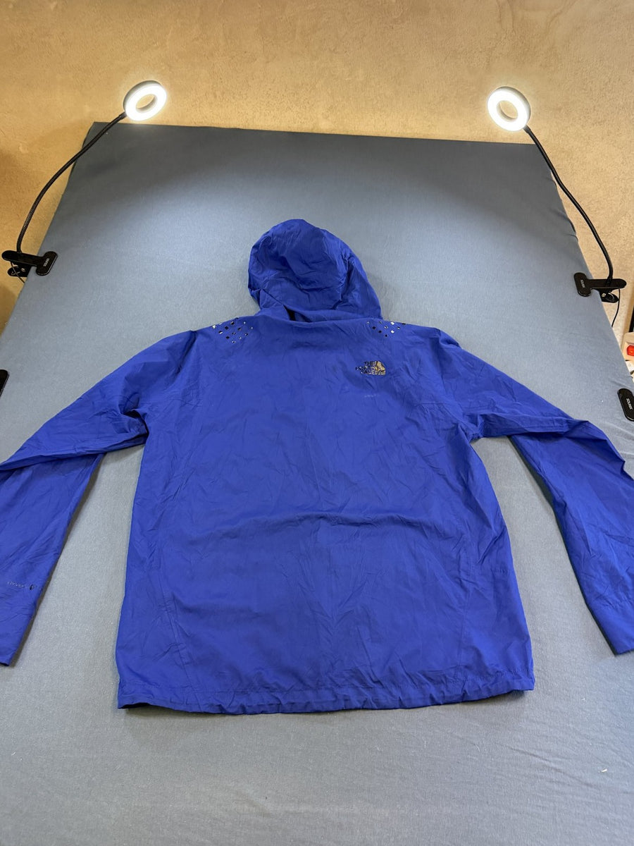 Blauwe The North Face regenjas, maat L (shell jas / windjak)
