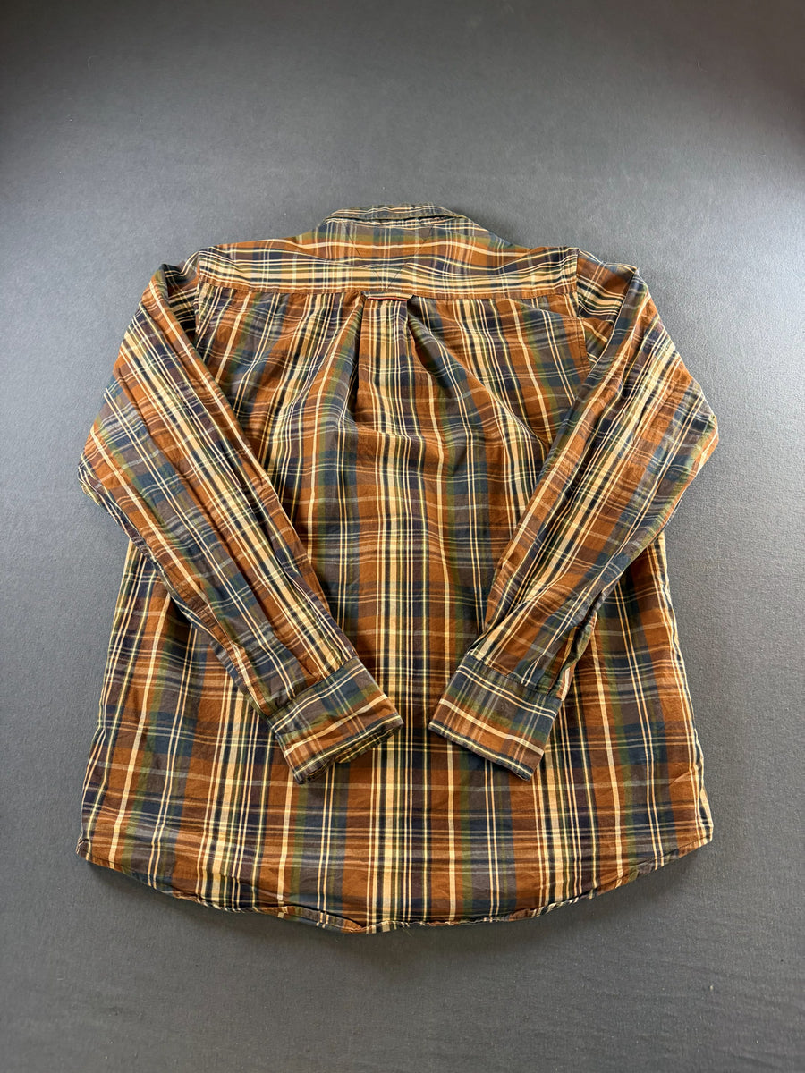 Tommy Hilfiger blouse zwart geruit heren maat L overhemd flanel check shirt houthakkershemd geblokt