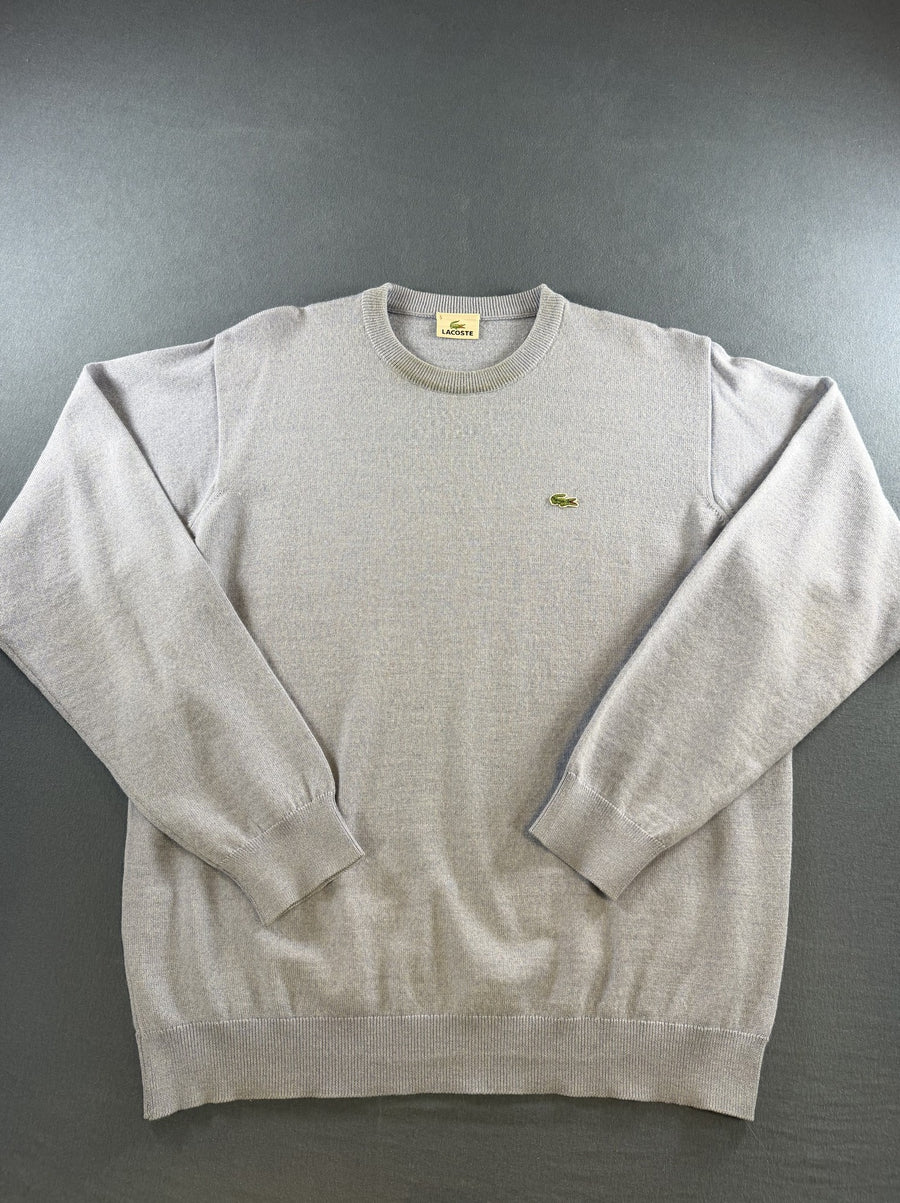 Blauwe Lacoste pullover (trui) van wol - heren maat L, ronde hals