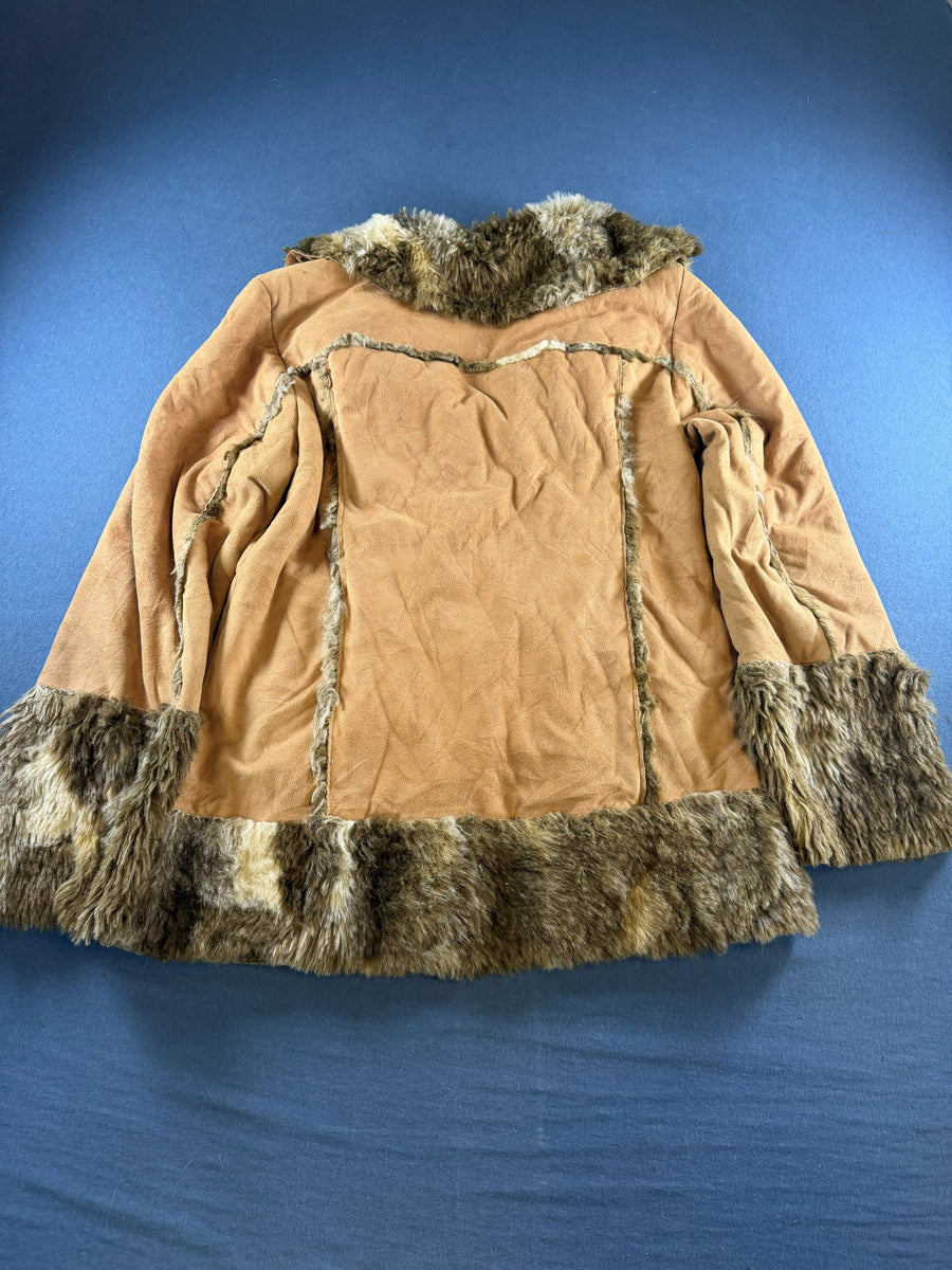 Vintage Dressing Afghaanse jas bruin dames maat S