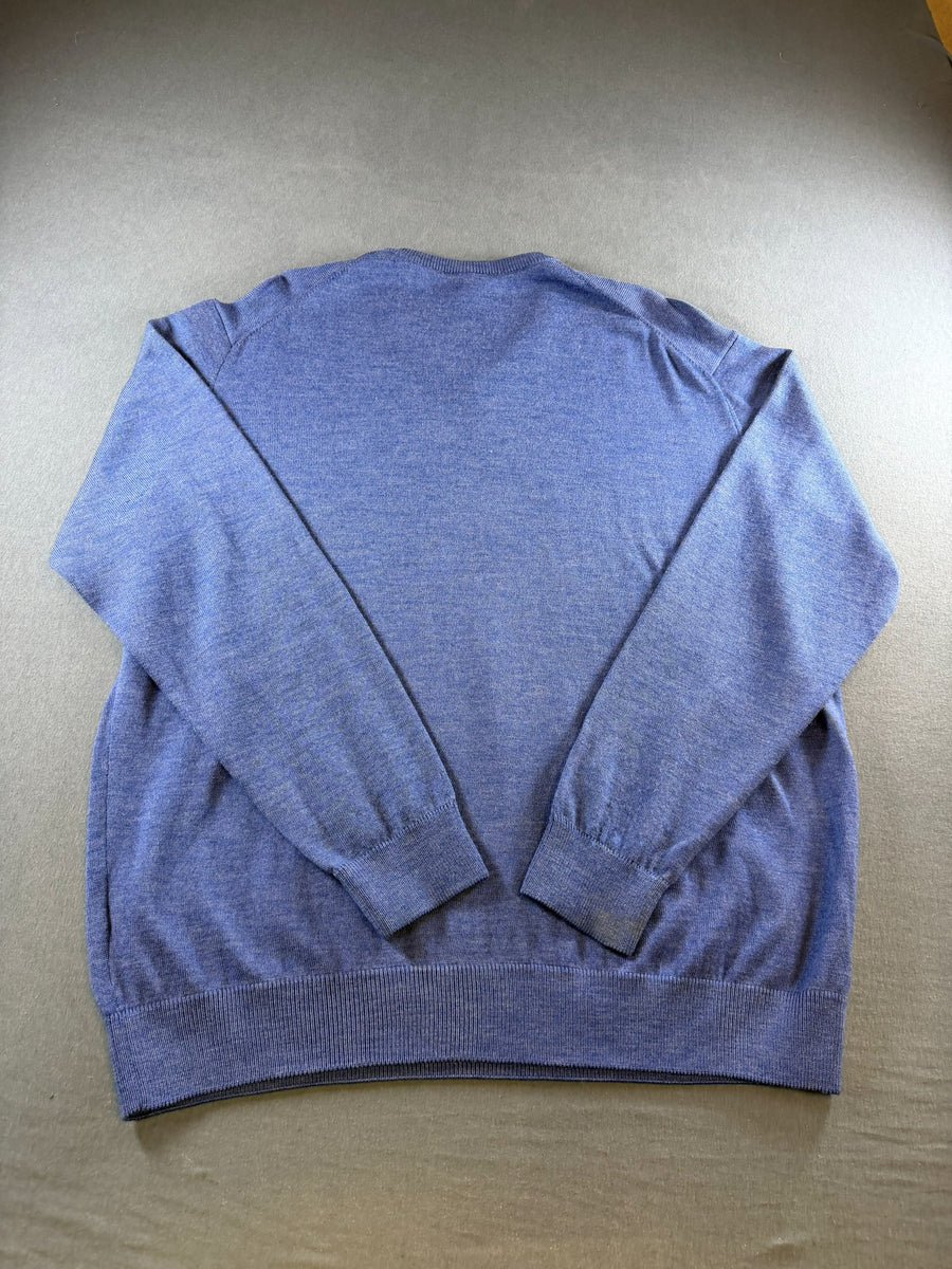 Lacoste trui blauw heren maat XXL v-hals v-neck sweater pullover vintage