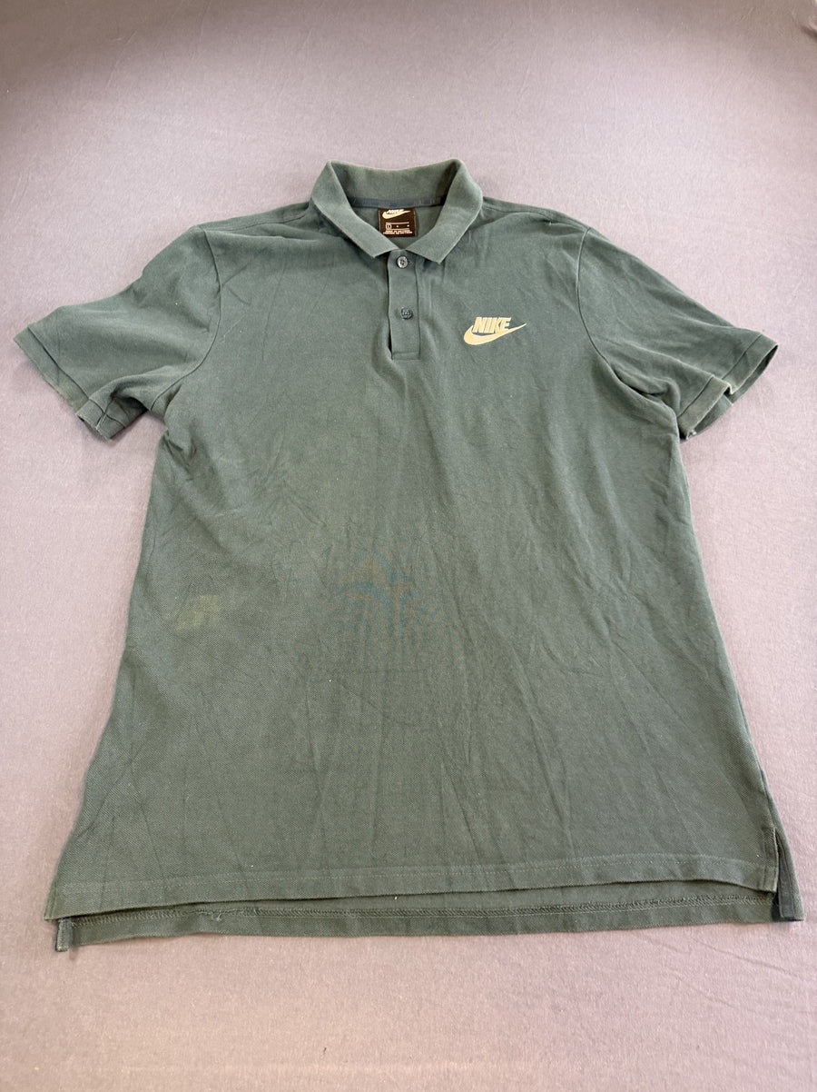 Donkergroene herenpolo van Nike (piquéshirt), maat L met swoosh-logo