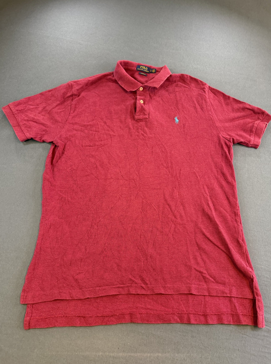 Kersenrood Polo Ralph Lauren piqué poloshirt (polo), maat L