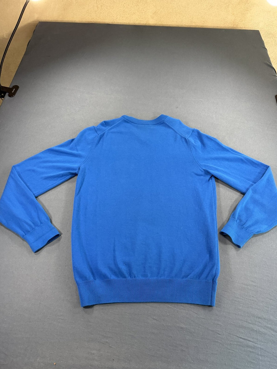 Lacoste pullover in blauw (V-hals trui / gebreid vest), maat S