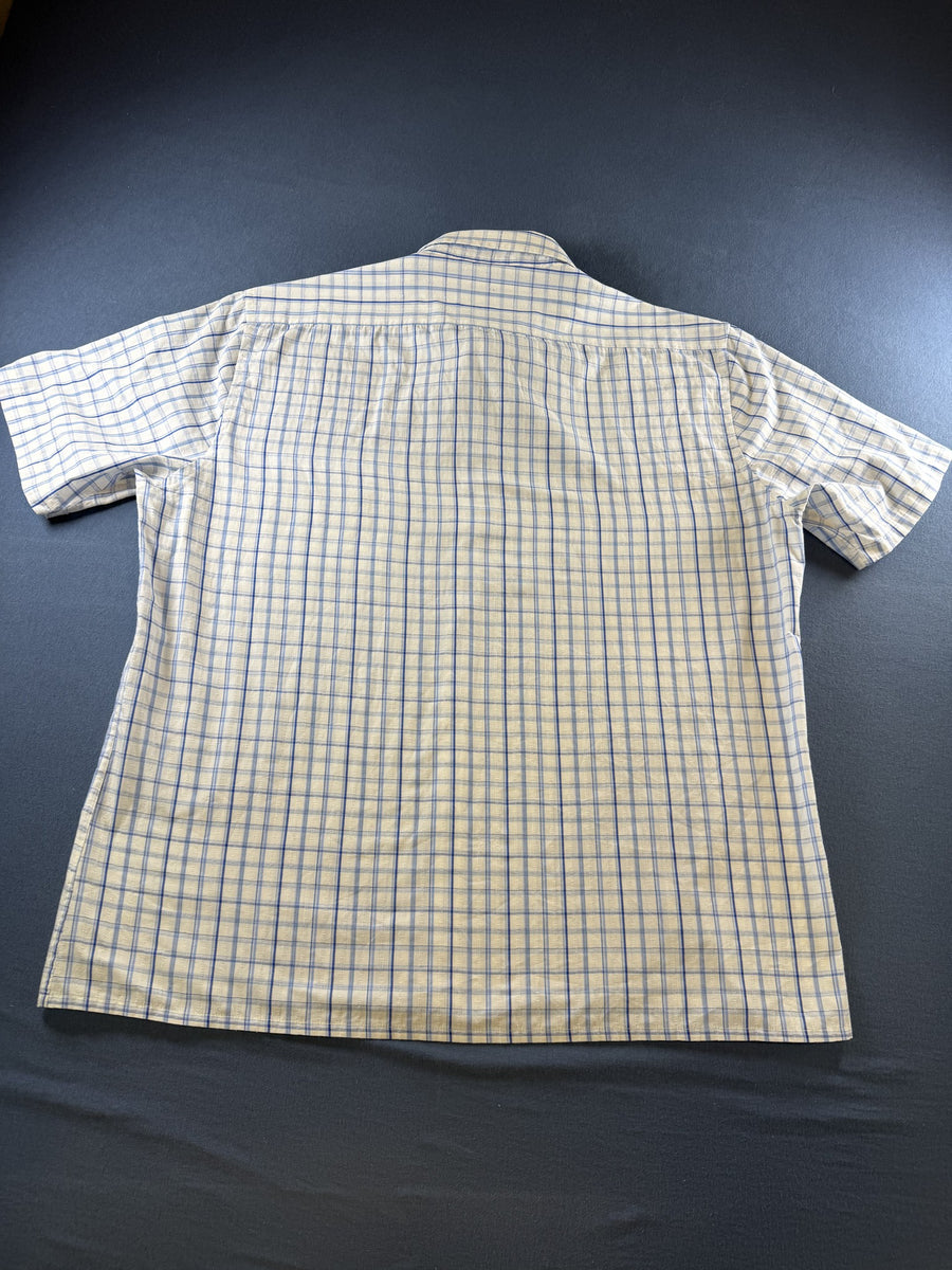 Yves Saint Laurent Blouse blauw geruit