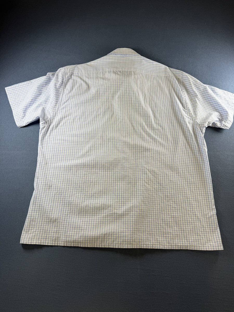 Yves Saint Laurent Blouse blauw geruit