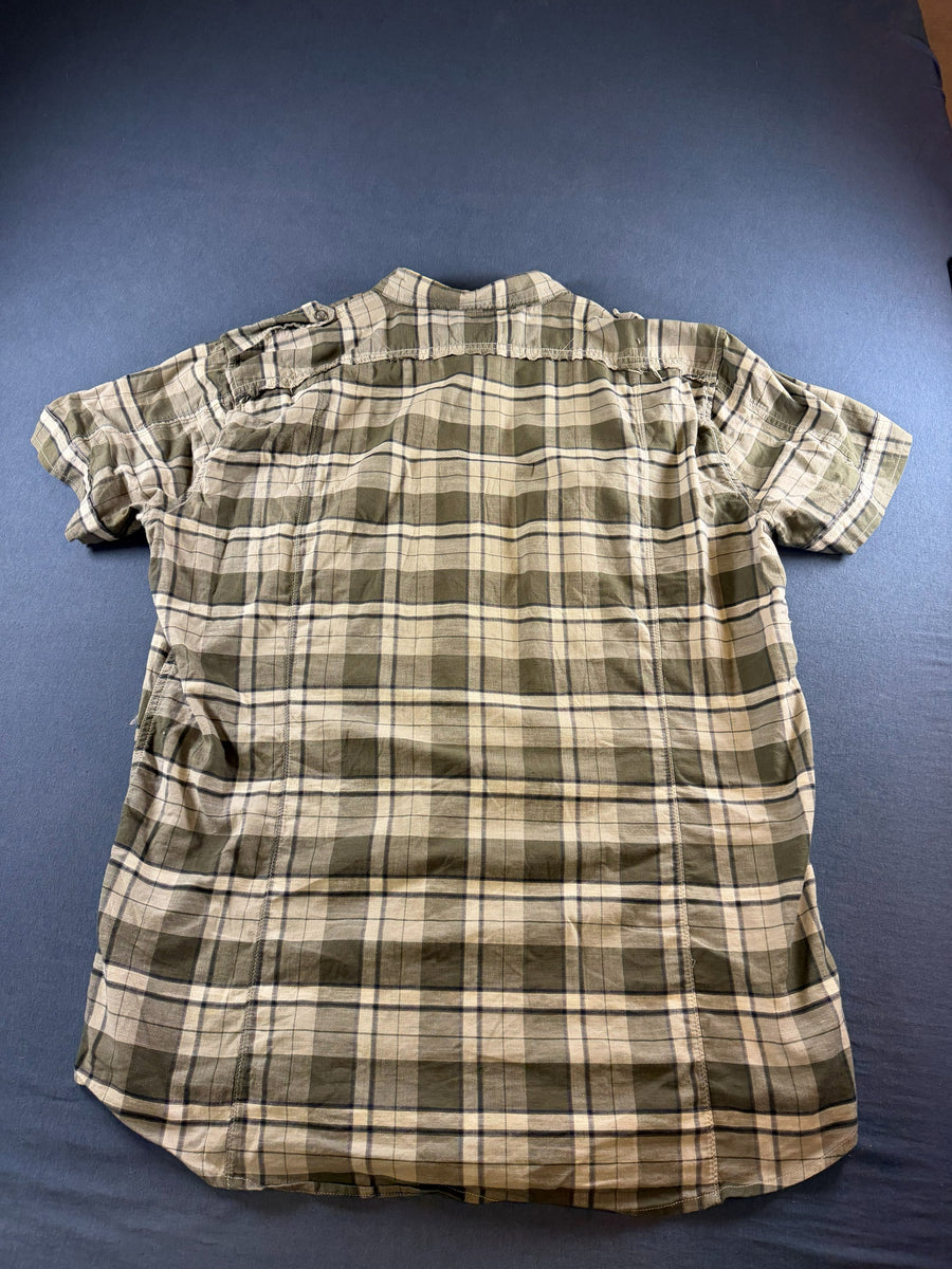 Diesel blouse grijs geruit heren maat XXL overhemd flanel check shirt houthakkershemd geblokt