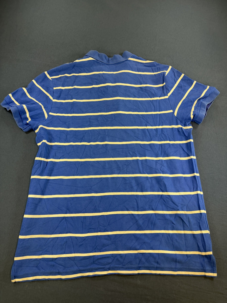 Vintage Nike Athletic Dept. gestreepte polo blauw maat M