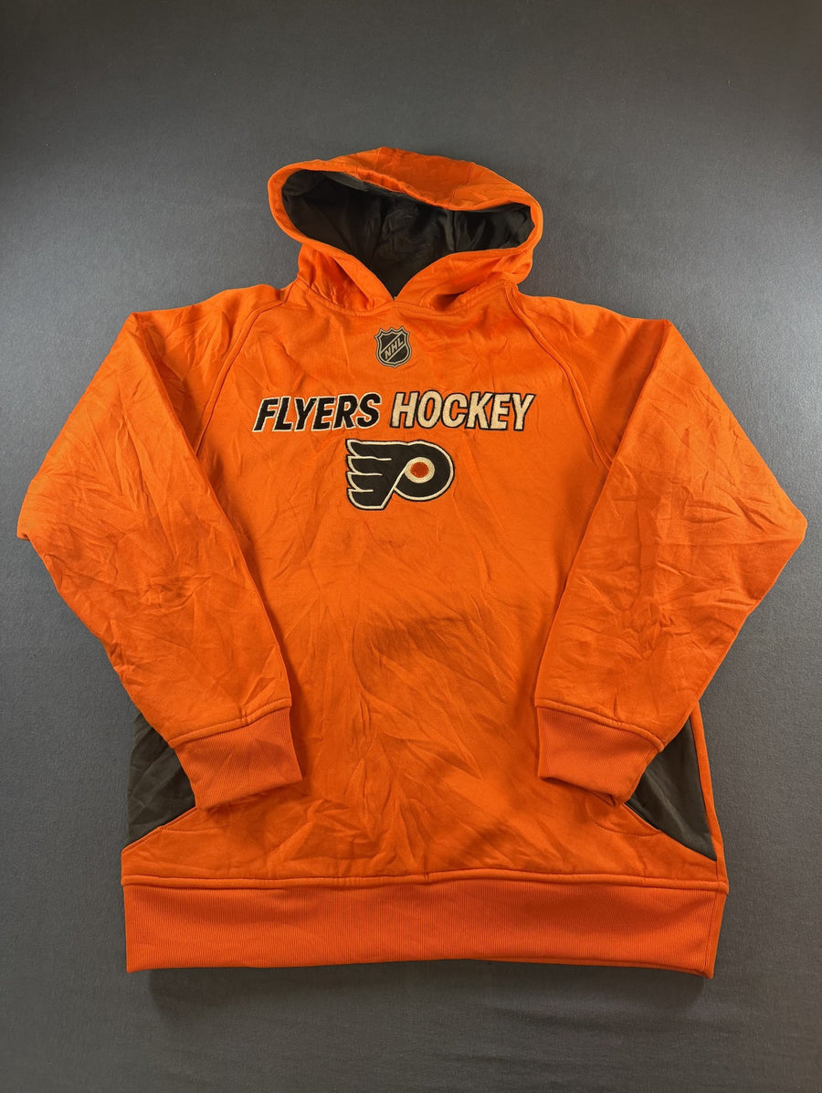 Oranje Reebok hoodie kids maat L (14/16) (capuchontrui / sweatervest)
