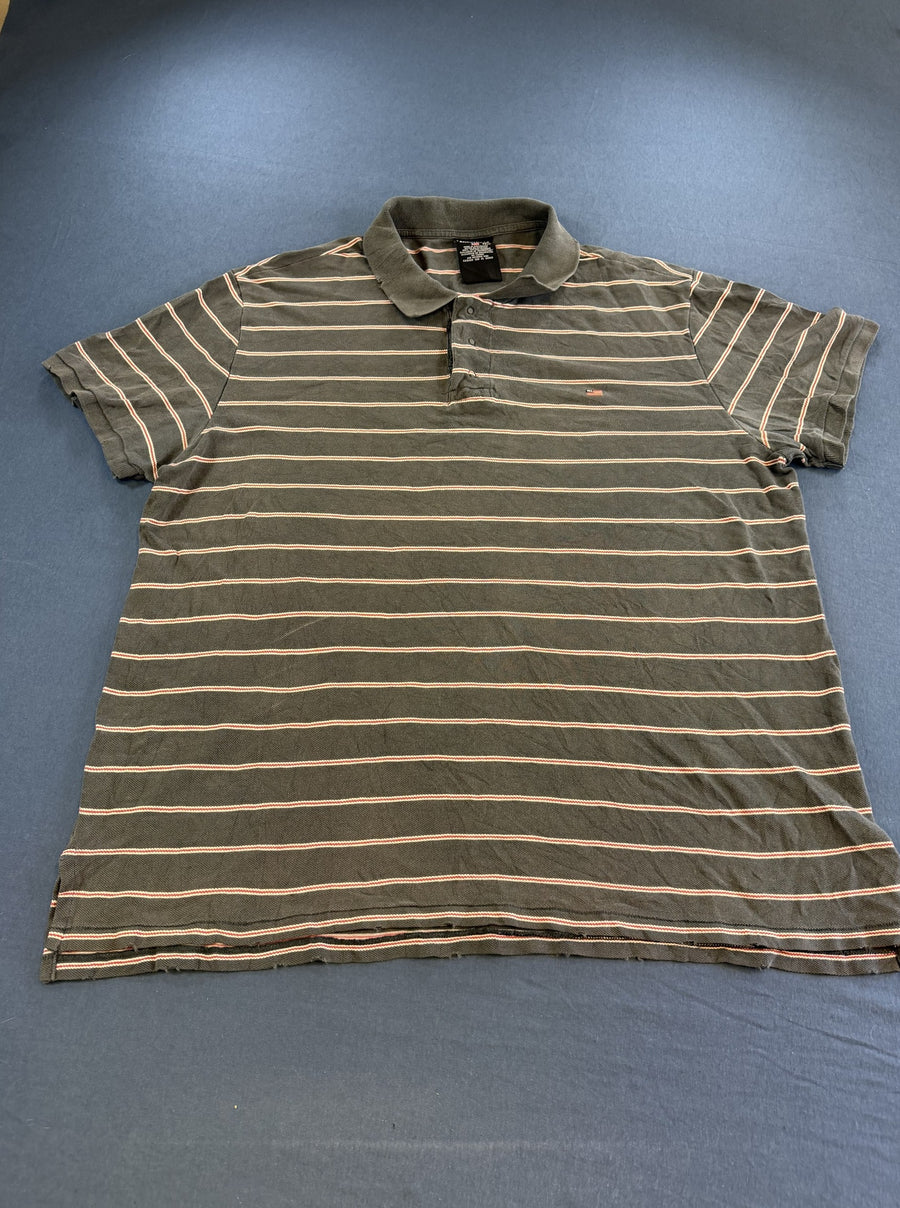 Grijs-Olijfgroen Gestreepte Polo Ralph Lauren (Poloshirt / Pique Shirt) Maat XXL