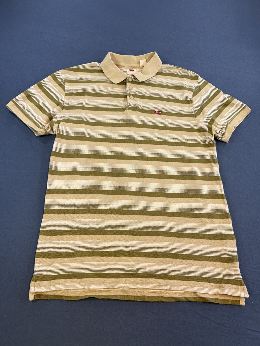 Zand-olijf Levi's piqué poloshirt (polohemd), maat M