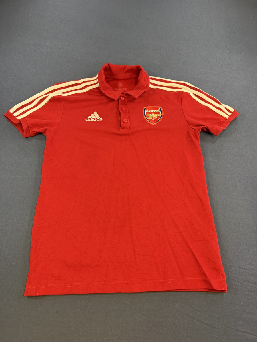 Grijze adidas Arsenal piqué-top, maat S (polo / sportshirt met 3-stripes)