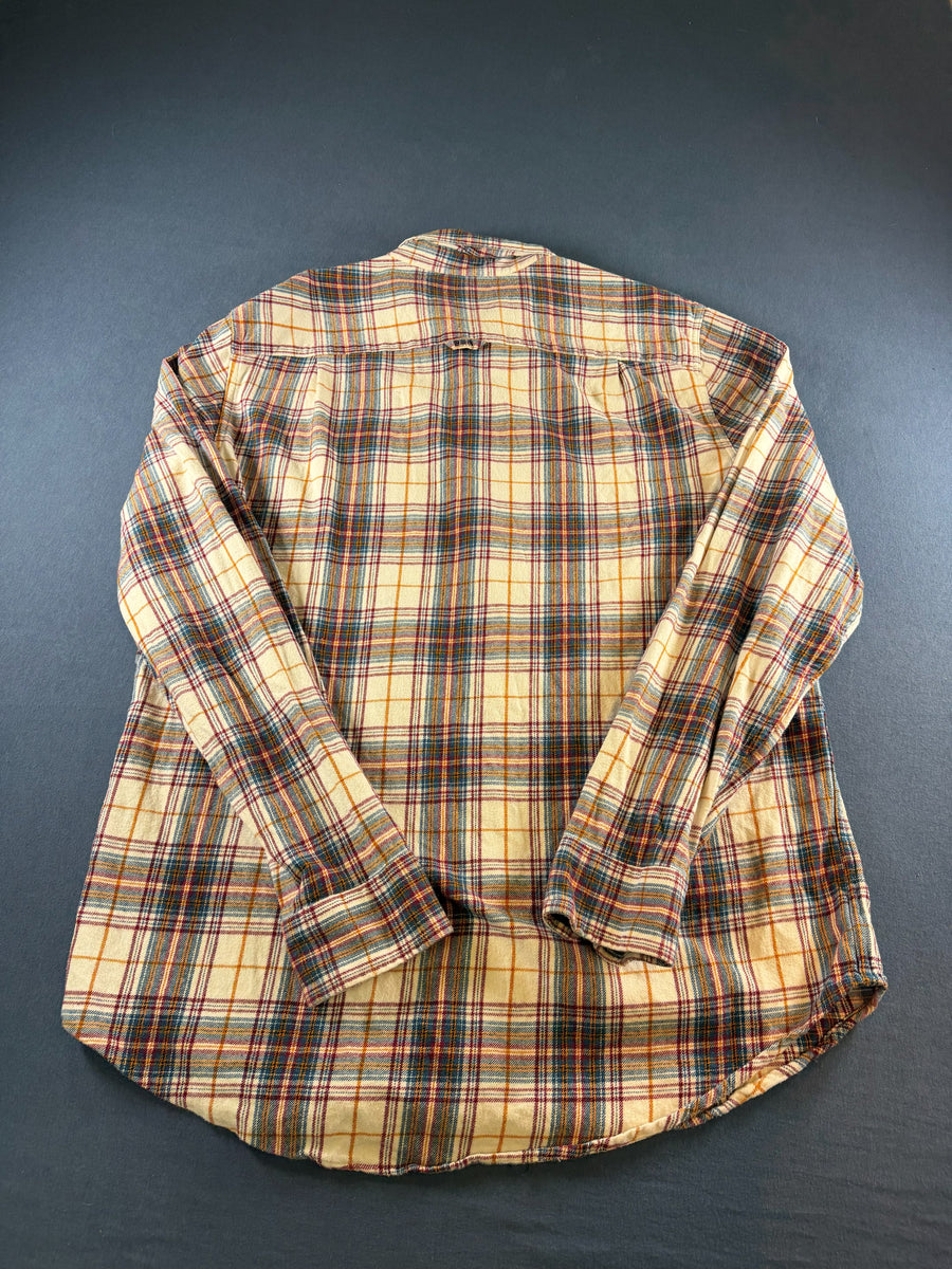 Superdry blouse beige geruit heren maat XXL overhemd flanel check shirt houthakkershemd geblokt