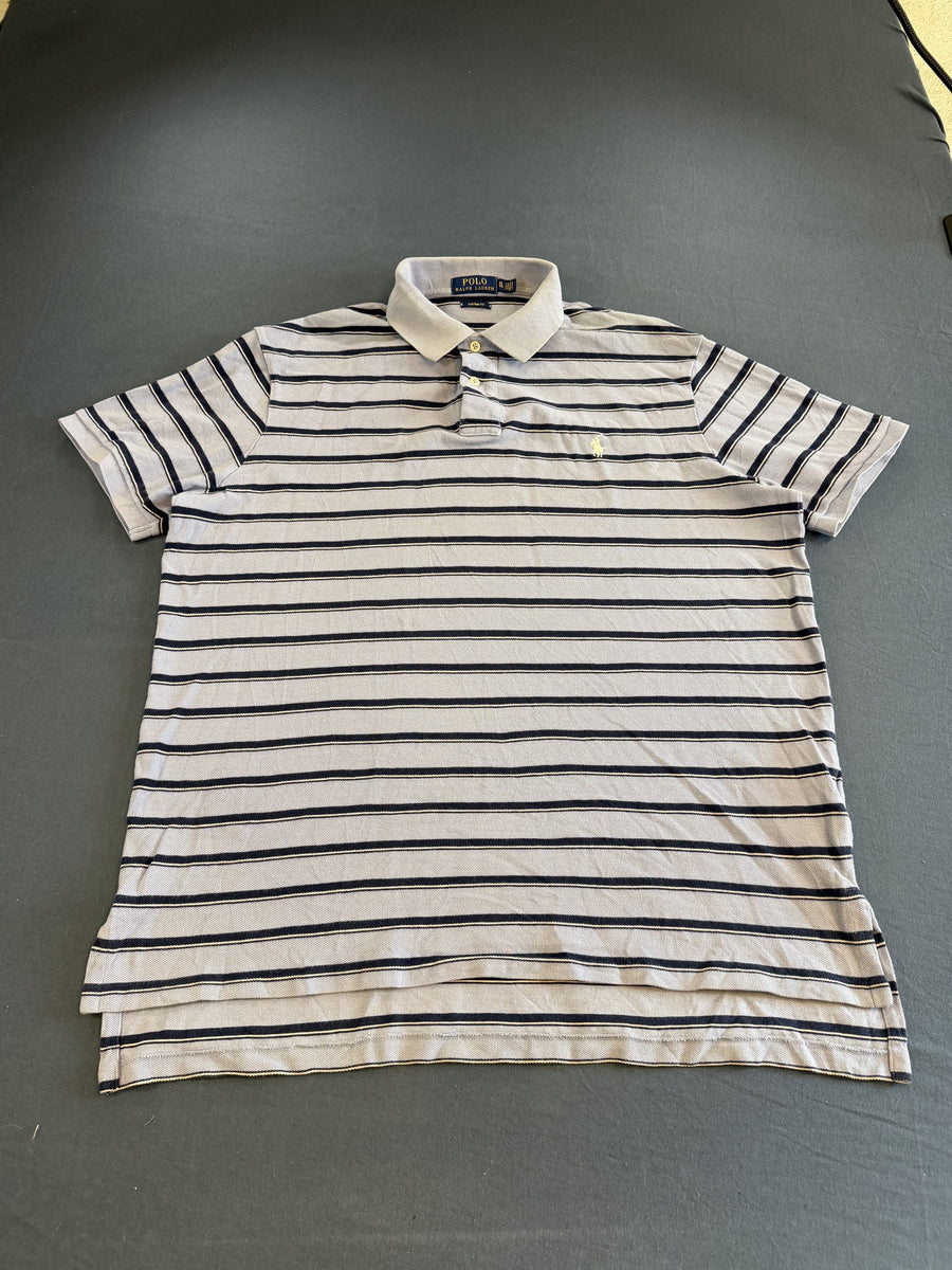 Blauw-Wit Gestreepte Polo Ralph Lauren Heren Maat XL (Poloshirt / Piqué Polo)