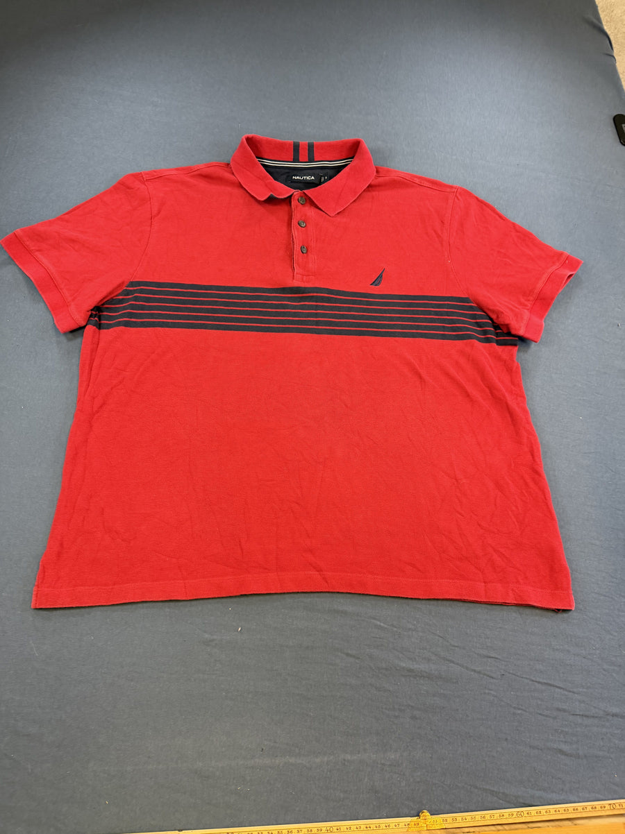 Rood Nautica piqué poloshirt (sportpolo / golfshirt) maat XL