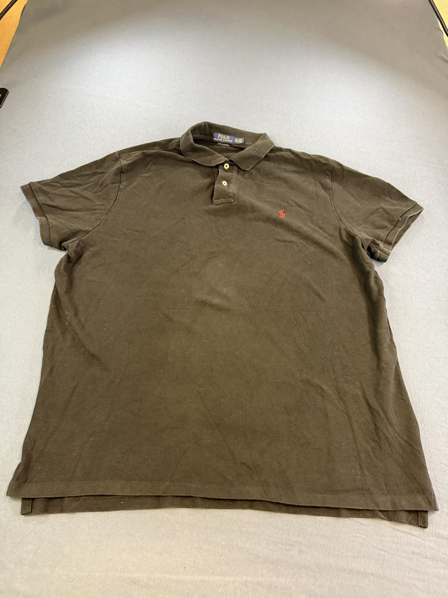 Zwart poloshirt van Polo Ralph Lauren (piquéshirt), maat XXL Custom Slim Fit
