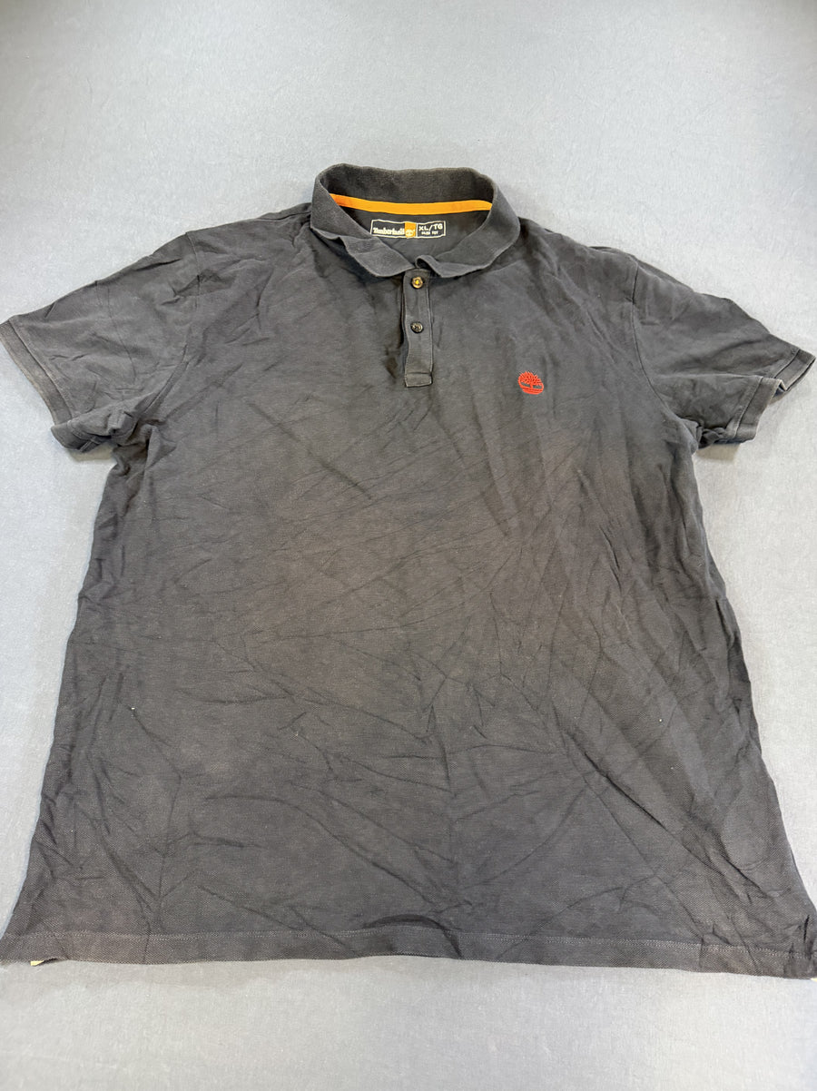 Blauwe polo met oranje kraagaccent (poloshirt) van Timberland, maat XL