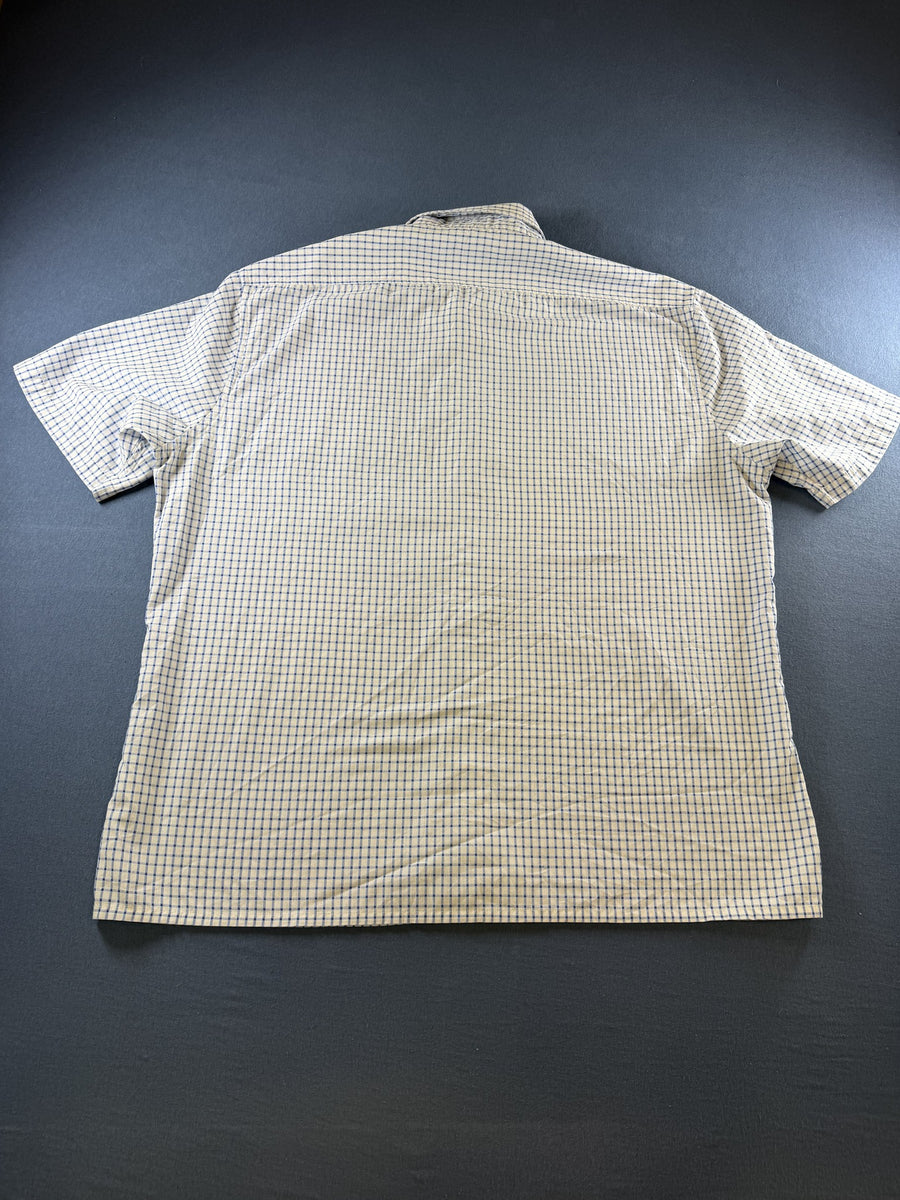Yves Saint Laurent overhemd wit geruit maat XL korte mouw