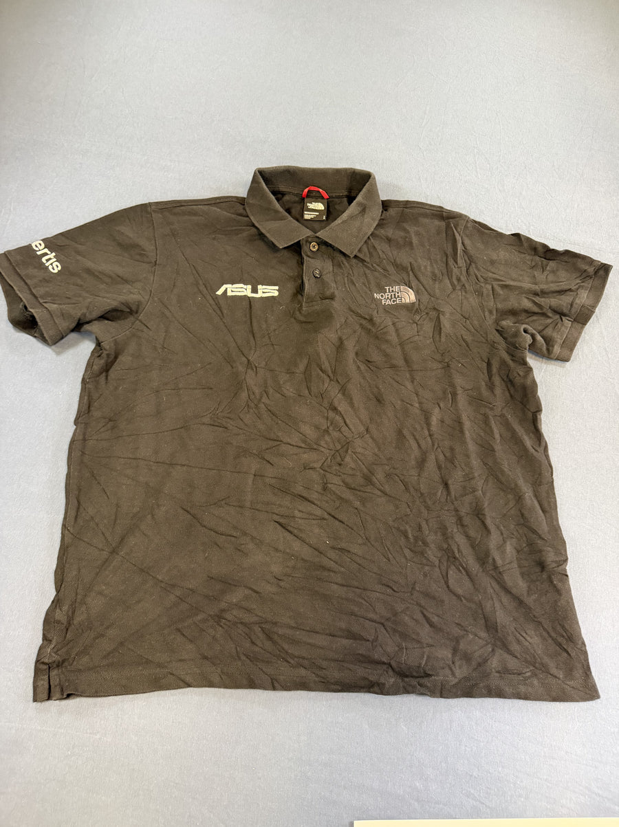 Zwarte The North Face polo (bedrijfspolo met Asus-logo), maat L